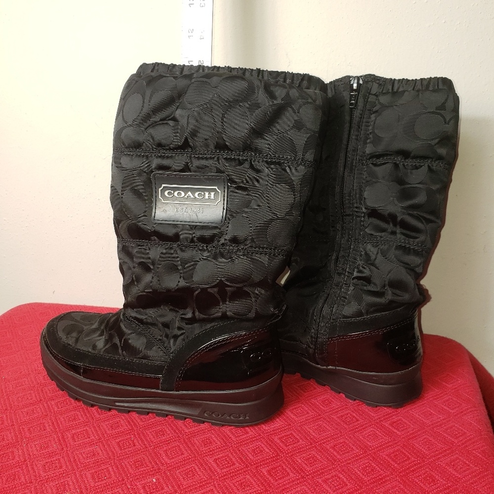 Coach  Nylon Insulated Boots.   Has Flaws.